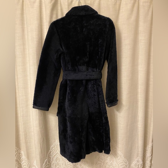 Theory lamb leather shearling fur trench coat new NWT - Picture 12 of 12